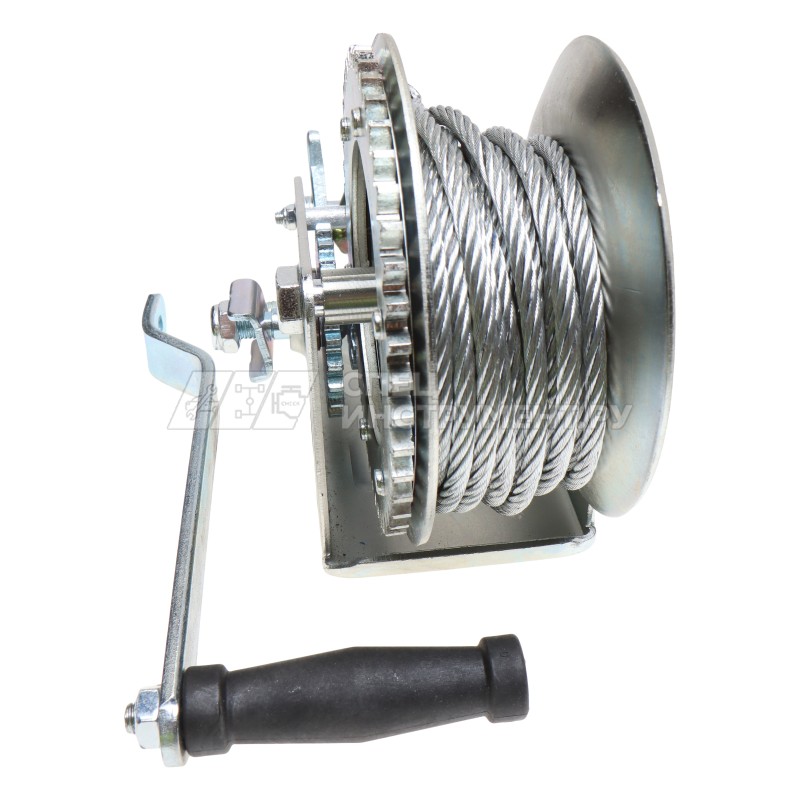 Лебедка ER-97136 ручная барабанная двухскоростная, 1365кг (стальной трос, Ø -5.5мм, длина троса-10м) ЭВРИКА