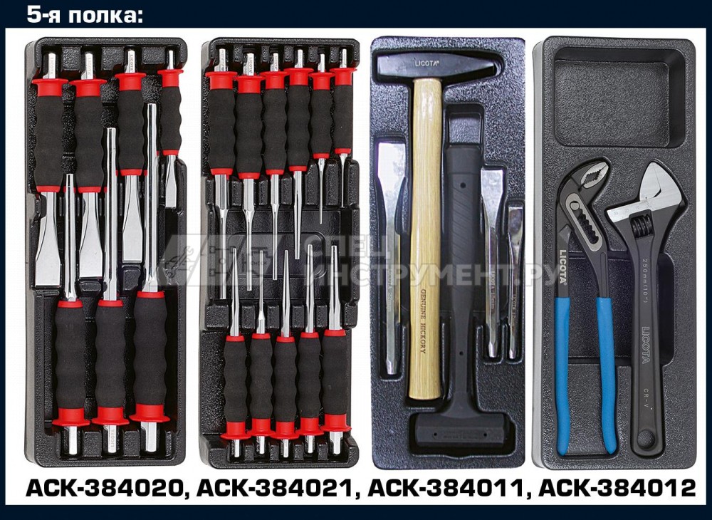 Тележка инструментальная 387 пр., 7 полок, пласт. стол., сине-серая