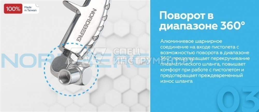 Пистолет моющий с пластиковой вращающейся насадкой