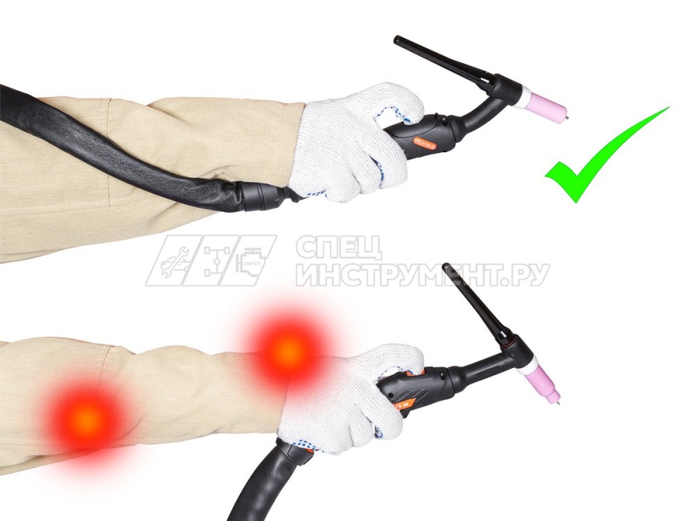 Горелка TIG TECH TS 18FLEX М12х1 8м вод. охл. IOB6306-21 (код 93693)