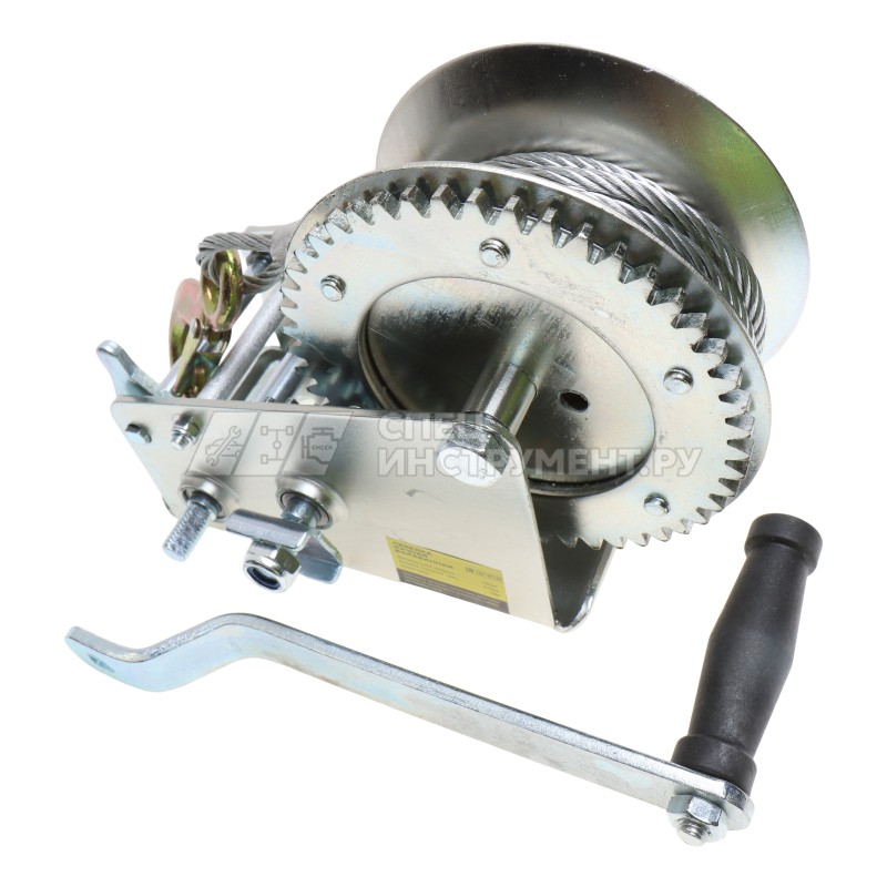 Лебедка ER-97136 ручная барабанная двухскоростная, 1365кг (стальной трос, Ø -5.5мм, длина троса-10м) ЭВРИКА