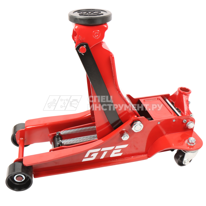 Домкрат подкатной гидравлический двухпоршневой 4т (h min-112мм, h max-505мм) GTE /1