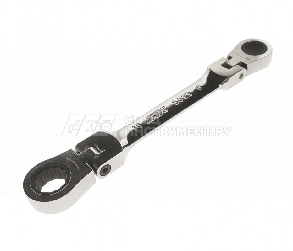 Ключ накидной шарнирный с трещоткой 8х10, длина 125мм