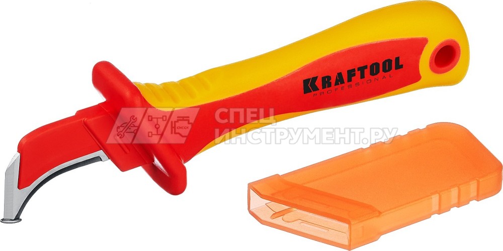 KN-7, нож электрика диэлектрический, с "пяткой", изогнутый, KRAFTOOL