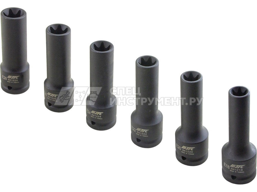 Набор головок торцевых ударных глубоких TORX 3/4" E18-E28, 6пр.