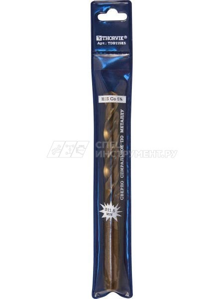 Сверло спиральное по металлу HSS Co в ПВХ упаковке, d10.2 мм