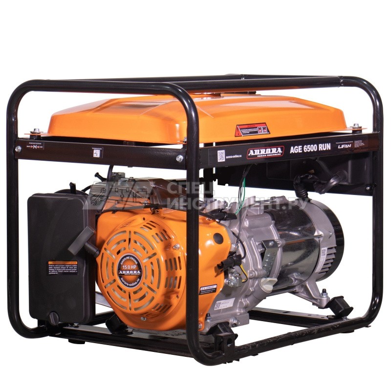 Генератор AGE 6500 RUN (max.6.5кВт, 230В) бензин, увеличенный бак 13л