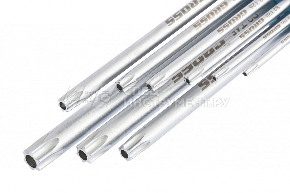 Набор ключей имбусовых TORX-TT, 9 шт:T10-T50, экстра-длин,, S2, сатинированные