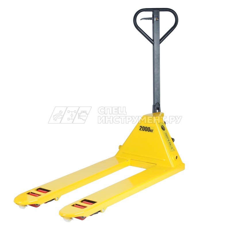 Тележка гидравлическая (рохля) ER-67002 ручная 2т (ручной спуск,длина вил 1200мм,колеса:полиуритан, min 85мм.max 200мм) ЭВРИКА