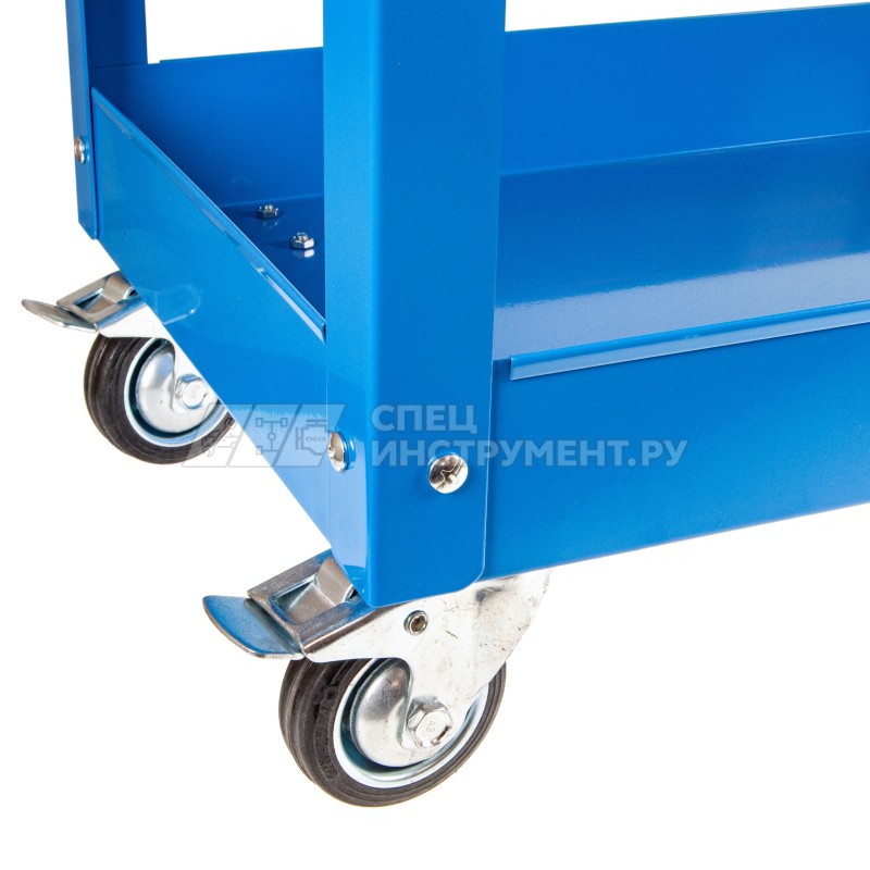 Тележка инструментальная ER-64300 3-х полочная с навесным лотком 700х350х660мм ЭВРИКА