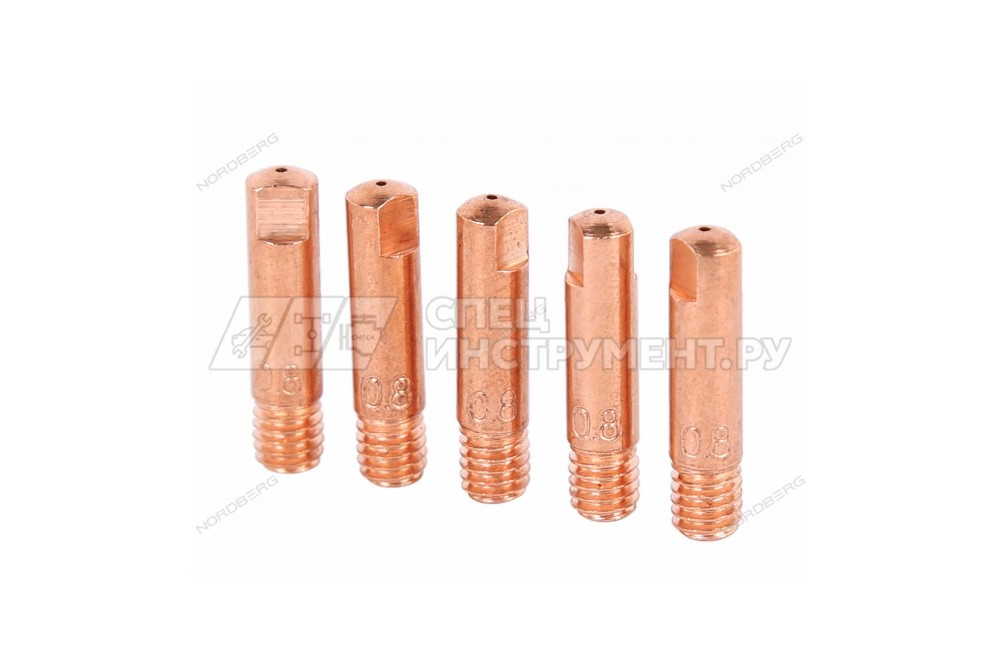 Сварочный наконечник для горелки MIG/MAG E-CU, M6x25, 0.8мм (упаковка 5 шт.)