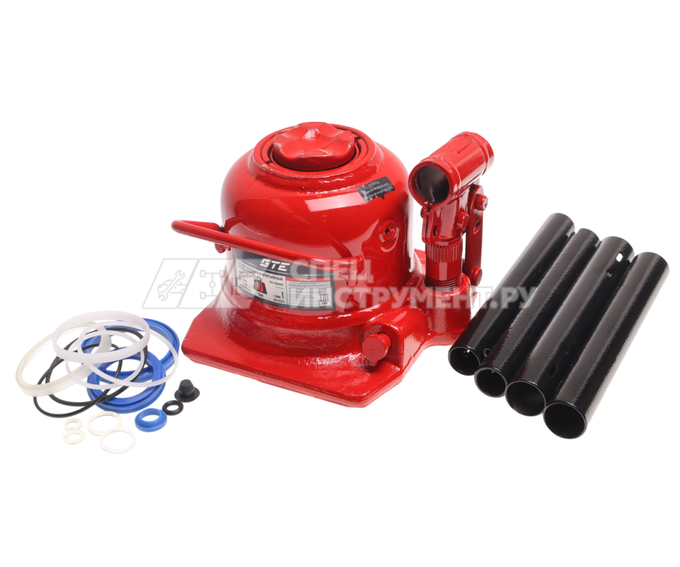 Домкрат гидравлический бутылочный низкопрофильный с двумя штоками 10т (h min-125мм, h max-215мм, ход штока-90мм) GTE /1/6