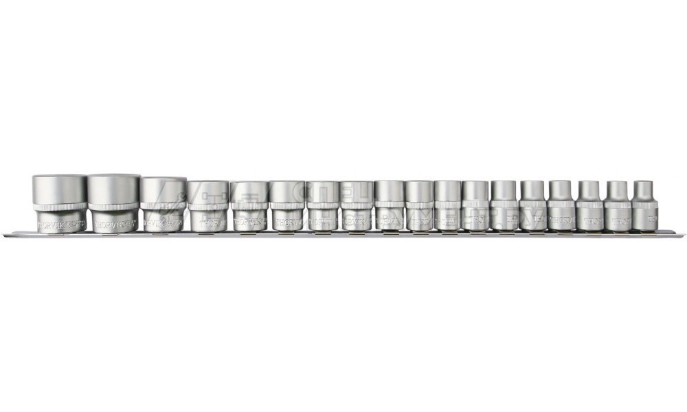 S13S1118SM Набор головок торцевых 1/2"DR на держателе, 8-32 мм, 18 предметов