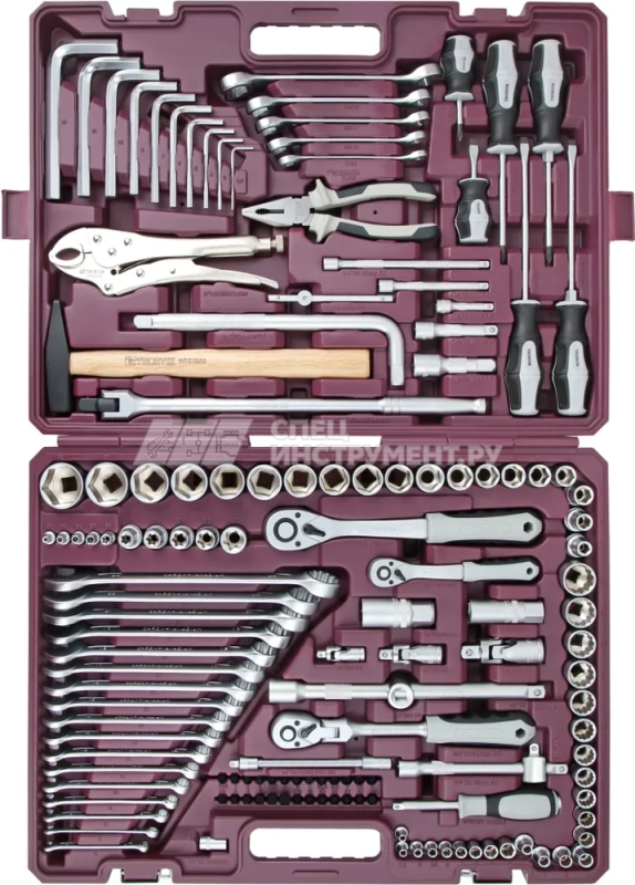 TS142 Набор инструмента универсальный 1/4", 3/8" и 1/2"DR, 142 предмета