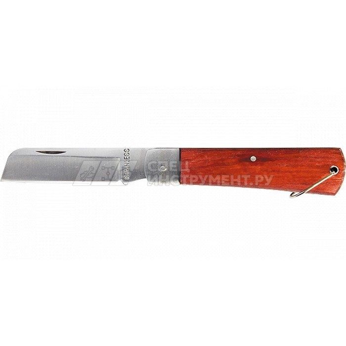 Нож складной, 200 мм, прямое лезвие, деревянная ручка