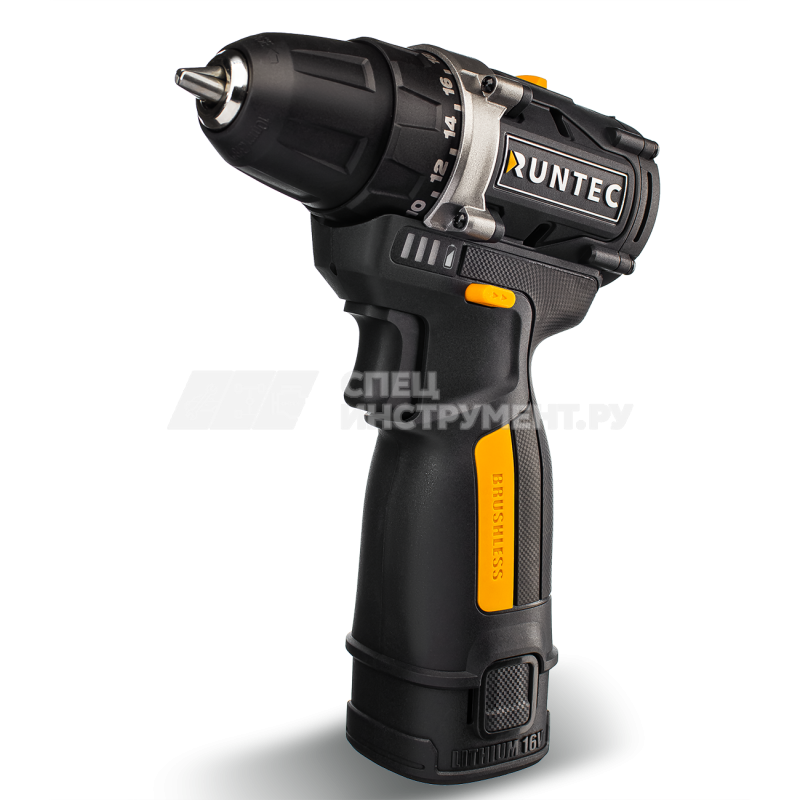 Дрель-шуруповерт аккумуляторная RUNTEC PRO 10 мм,16В, 2*2Ач, 45Нм