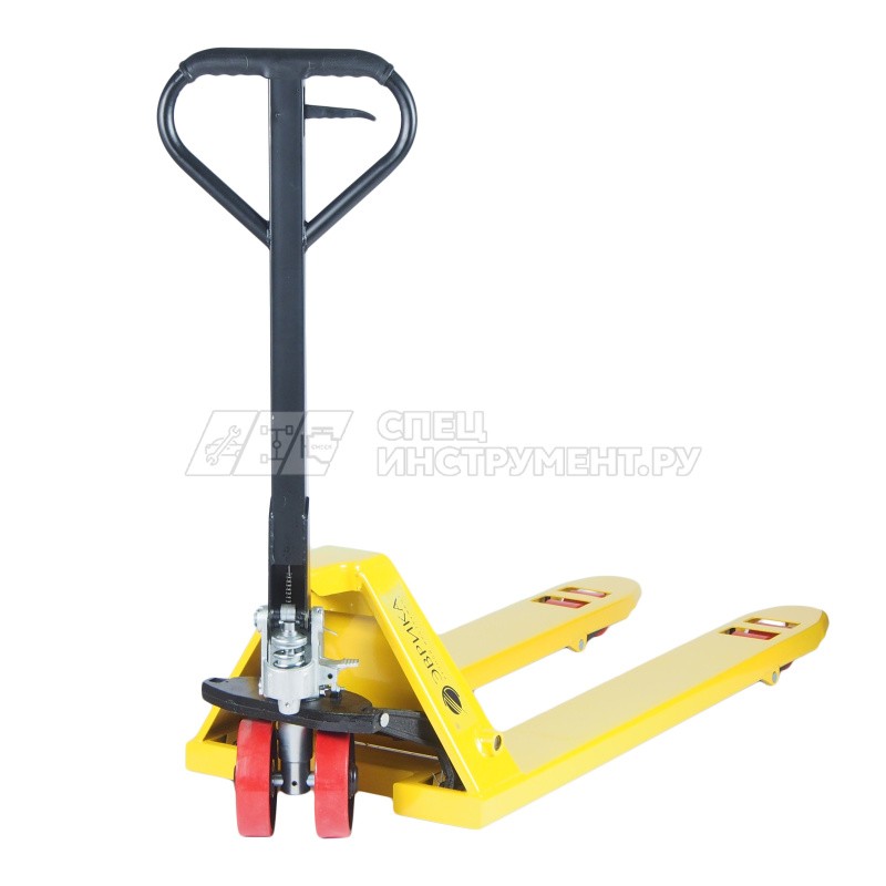 Тележка гидравлическая (рохля) ER-67003 ручная 3т (ручной спуск,длина вил 1200мм,колеса:полиуритан, min 85мм.max 200мм) ЭВРИКА