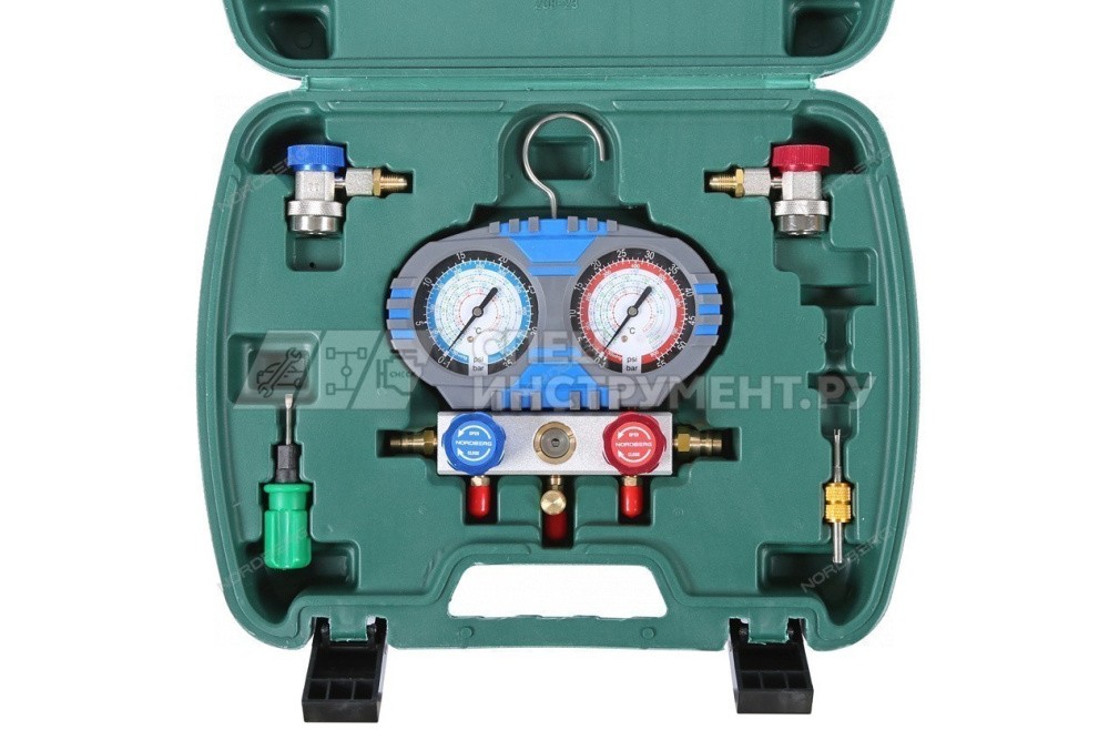 Коллектор манометрический со шлангами и муфтами в кейсе