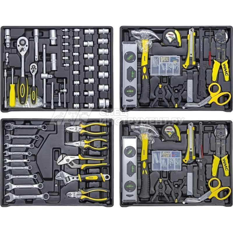 Набор инструментов 300пр  1/2'',1/4''(6гр.)(4-30мм,4 полки),"дорожный кейс"