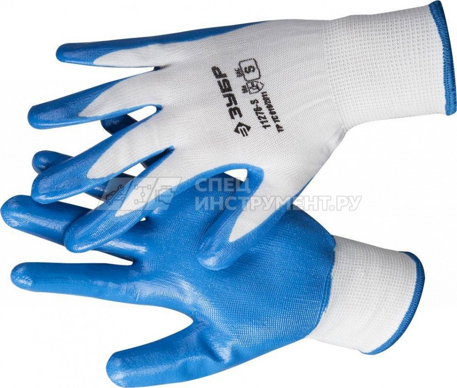 Перчатки ЗУБР "МАСТЕР" маслостойкие для точных работ, с нитриловым покрытием, размер S (7)