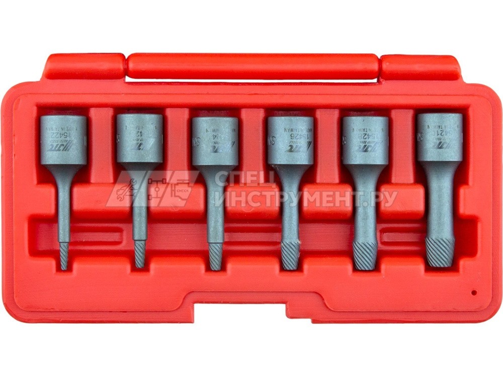 Набор экстракторов 2-10мм для болтов с сорванной внутренней резьбой (в кейсе) 6пр.