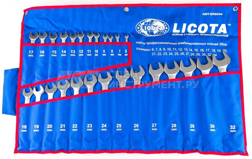 Набор ключей комбинированных 26 предметов 6-32 мм в скрутке