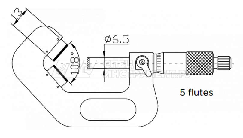 Микрометр с призматической пяткой 108° 0,01 мм, 25-45 мм
