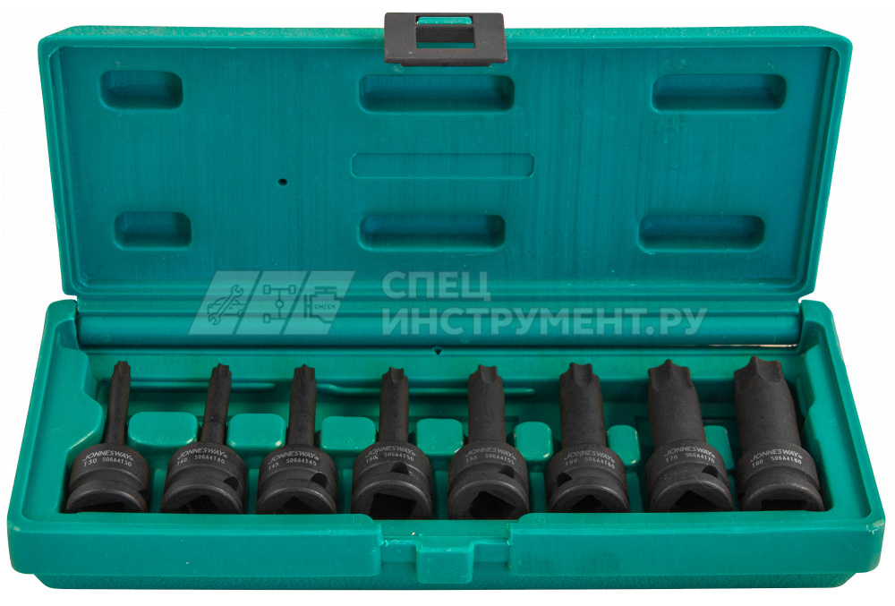 Набор ударных головок "TORX" 1/2DR"Т30- T80 78мм, 8 предметов