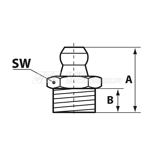 Пресс-масленка Н1, прямая M 10 x 1, VA, SK, SW 11 mm, нержавеющая сталь
