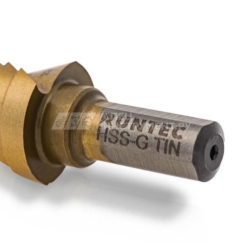 Сверло ступенчатое RUNTEC 4-22 мм, 10 ступеней, HSS-TiN