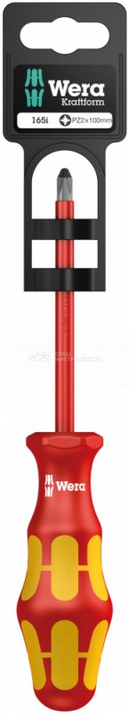 165 i PZ VDE SB Отвёртка диэлектрическая крестовая, PZ 1 x 80 мм, с держателем-еврослот