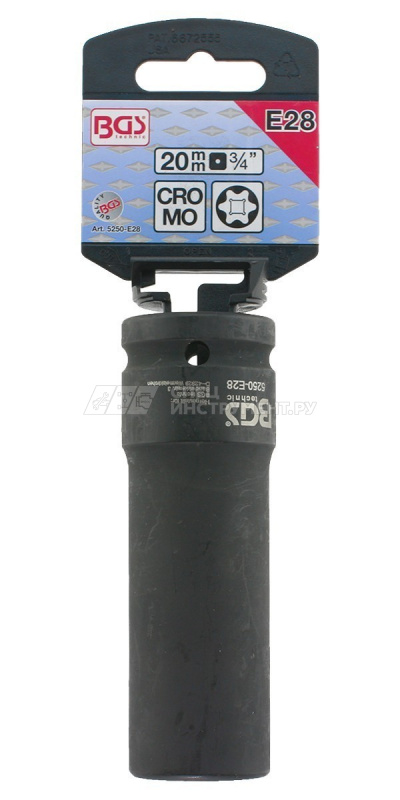 Головка торцевая глубокая ударная Е28, 3/4