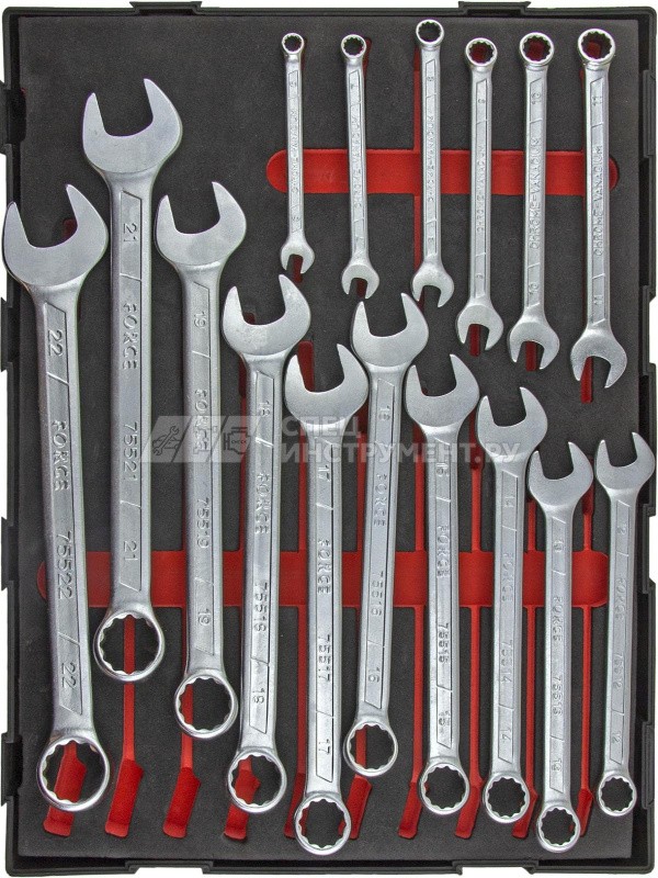 Набор комбинированных ключей 6-22 мм, 16 предметов