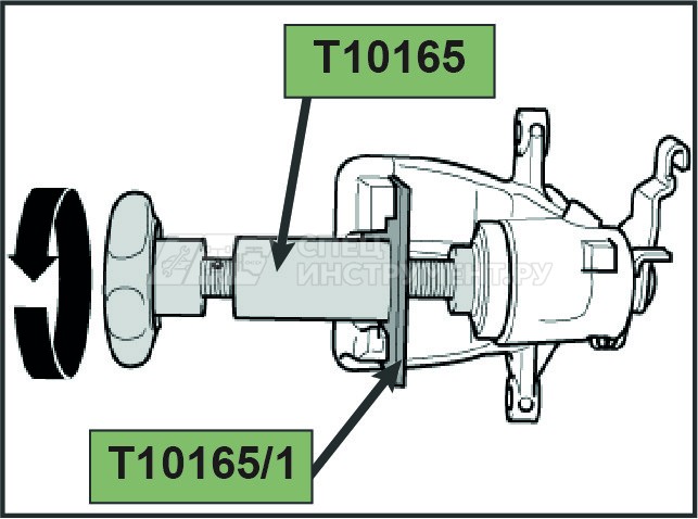 Инструмент для развода поршня тормозного цилиндра VAG T10165