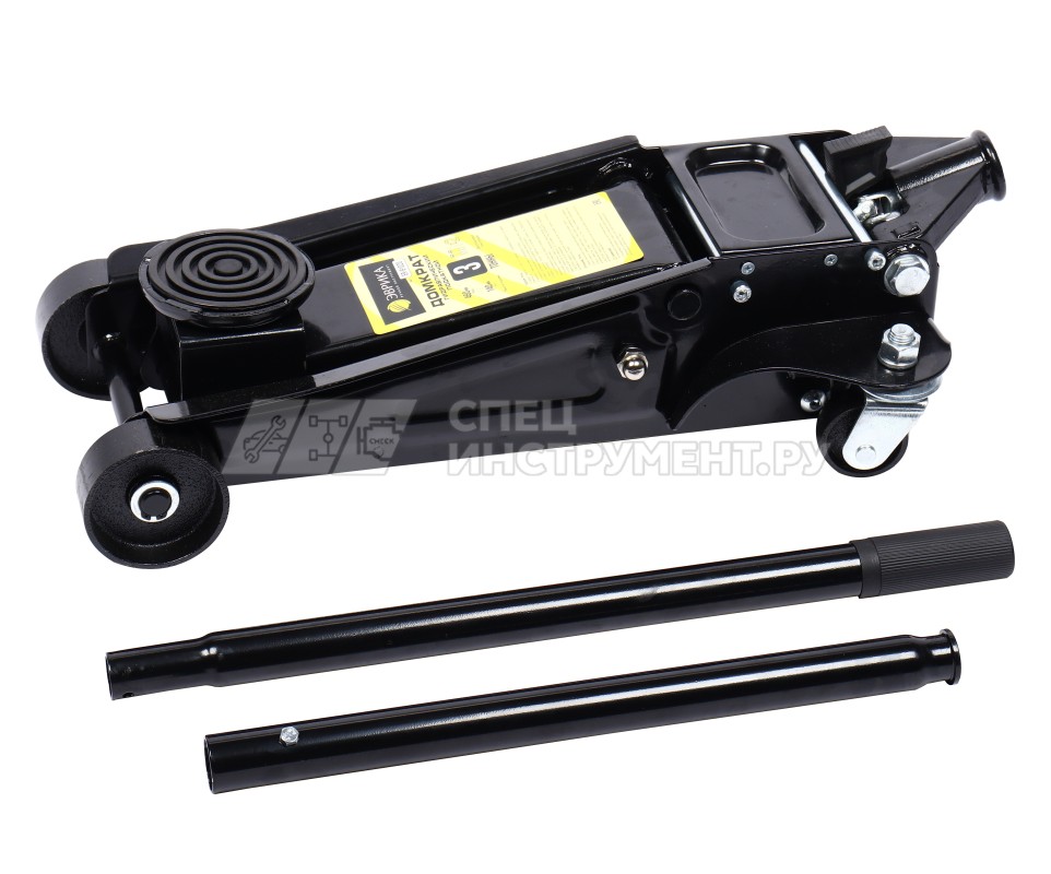 Домкрат гидравлический ER-81020 подкатной 3т двухпоршневой с резиновой накладкой (выс.подъема 140-460мм) ЭВРИКА