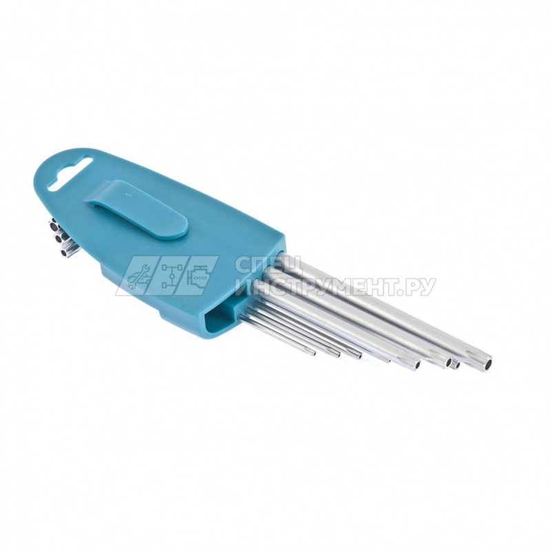 Набор ключей имбусовых TORX-TT, 9 шт:T10-T50, экстра-длин,, S2, сатинированные