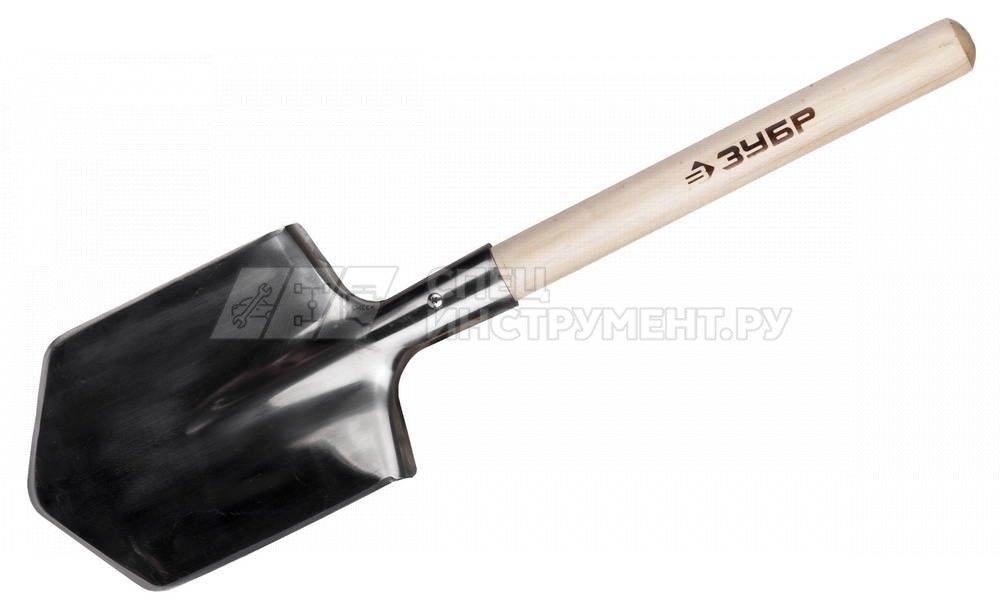 Лопата ЗУБР "ЭКСПЕРТ" саперная из нержавеющей стали, защитный чехол, 190х145х550мм