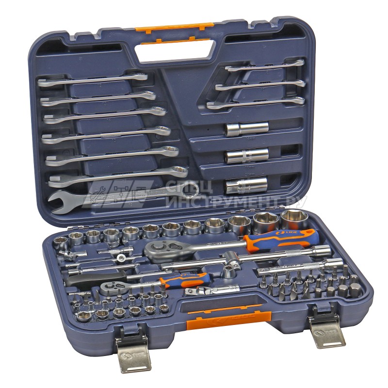 Набор торцевых головок 1/2"&1/4" 6-гранный 83пр., в кейсе LG-S1083 LIGE