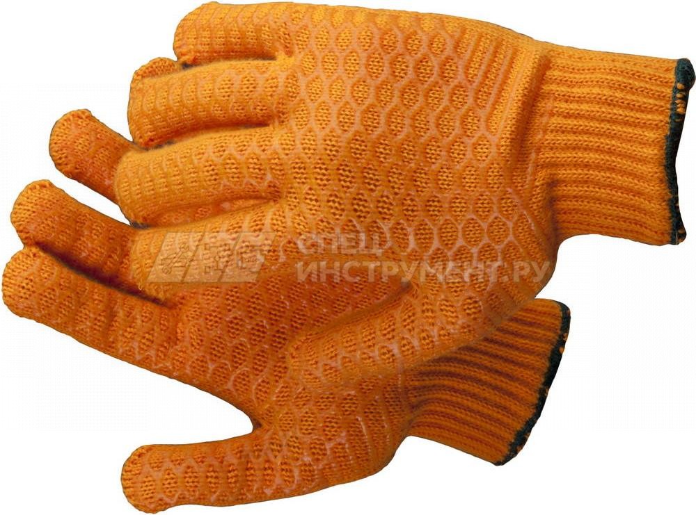 Перчатки ЗУБР трикотажные, с противоскользящим двусторонним перекрестным покрытием, L-XL