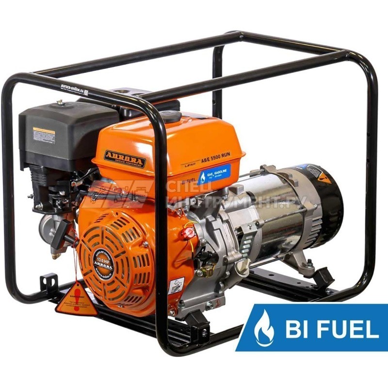 Генератор ABE 5500 RUN (max.5.5кВт, 230В) бензин+газ, увеличенный бак 13л