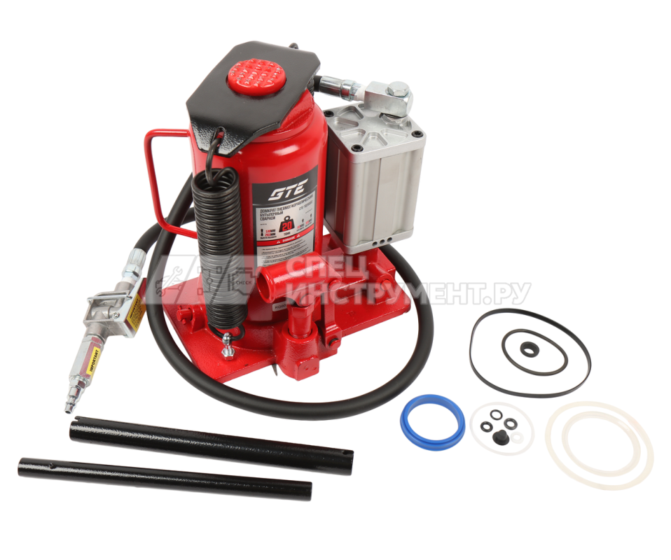 Домкрат пневмогидравлический бутылочный 20т (h min-265мм, h max-510мм, ход штока-165мм,  ход винта-80мм) GTE /1/6