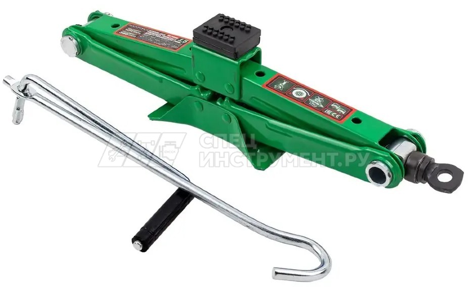 Домкрат RF-105B механический "ромб" с резиновой накладкой 1.5т(h min 110мм, h max 393мм, L-415мм)  ROCKFORCE /1 NEW