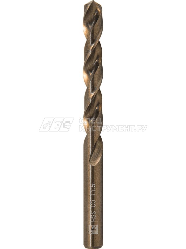 Сверло спиральное по металлу HSS Co в ПВХ упаковке, d4.4 мм