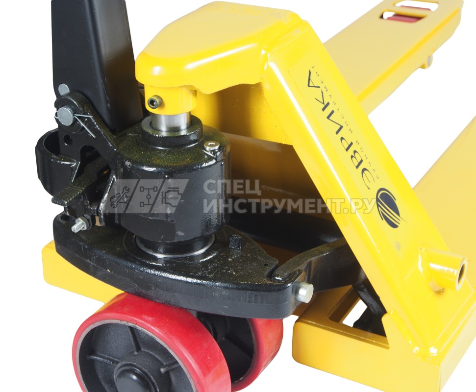 Тележка гидравлическая (рохля) ER-67005 ручная 5т (ручной спуск,длина вил 1200мм,колеса:полиуритан, min 85мм.max 200мм) ЭВРИКА