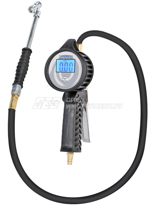 Пистолет профессиональный для подкачки колес, цифровой, обрезиненный, для грузовых авто
