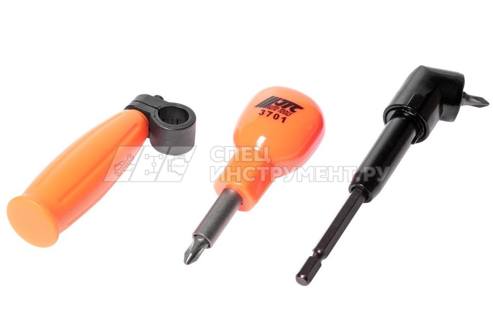 Отвертка с угловым переходником 90град. (в комплекте с битами)