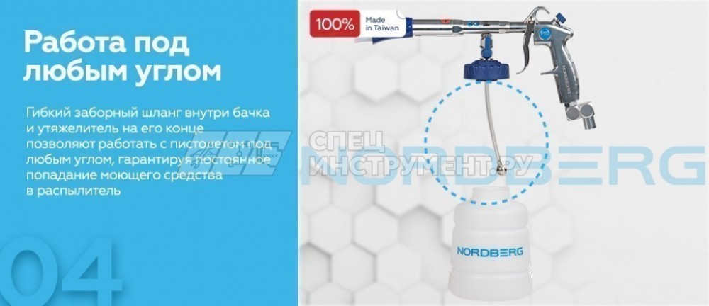 Пистолет моющий с пластиковой вращающейся насадкой