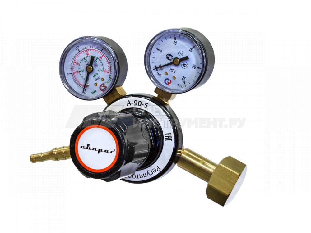 Регулятор расхода газа азотный А-90-5 (манометр + расходомер) (Латунь)