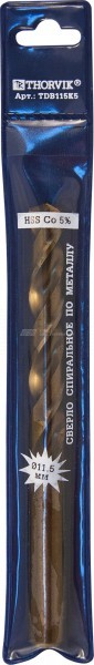 Сверло спиральное по металлу HSS Co в ПВХ упаковке, d4.4 мм