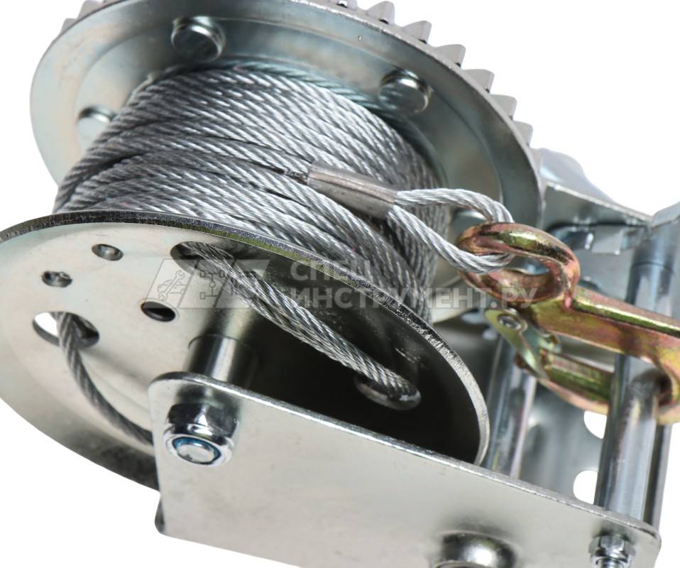 Лебедка ER-97550 ручная барабанная, 550кг (стальной трос, Ø -5мм, длина троса-10м) ЭВРИКА